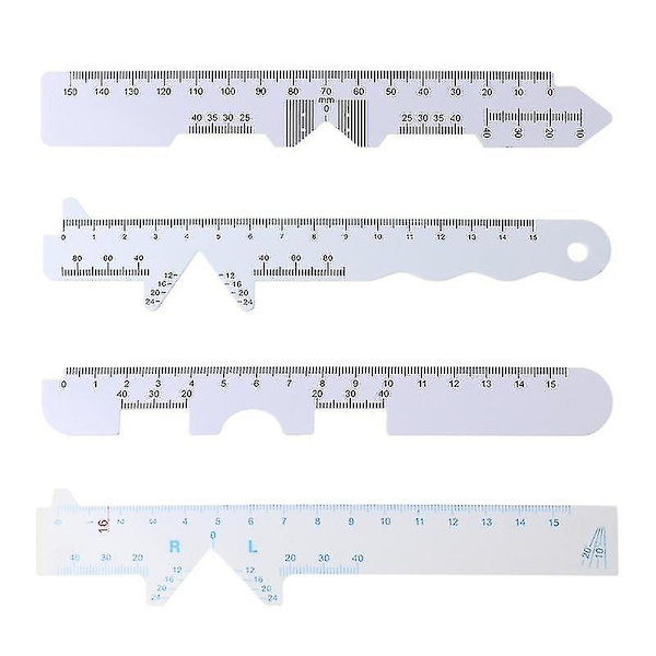 4-pack PD-linjal Optisk Vernier Pupillär Linjal Avståndsmätare Oftalmologiskt Verktyg