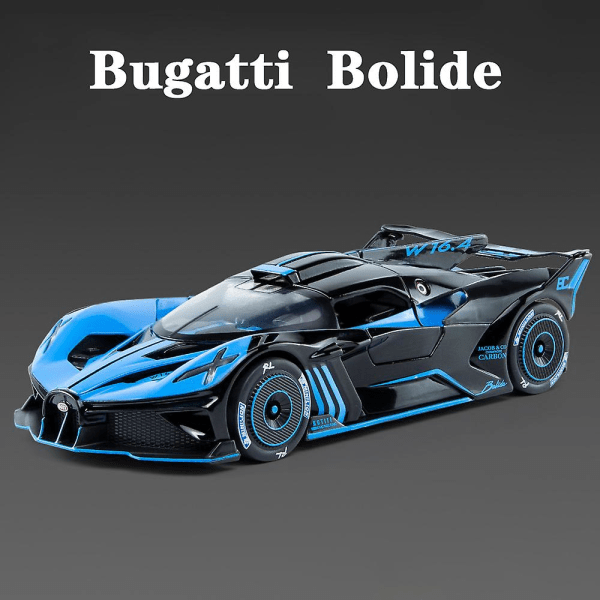 1:24 Bugatti Bolide Supercar Diecast Alloy Luxury Car Model Ääni ja Valo Vedettävä Auto Lapsille Lelukokoelma Lahja