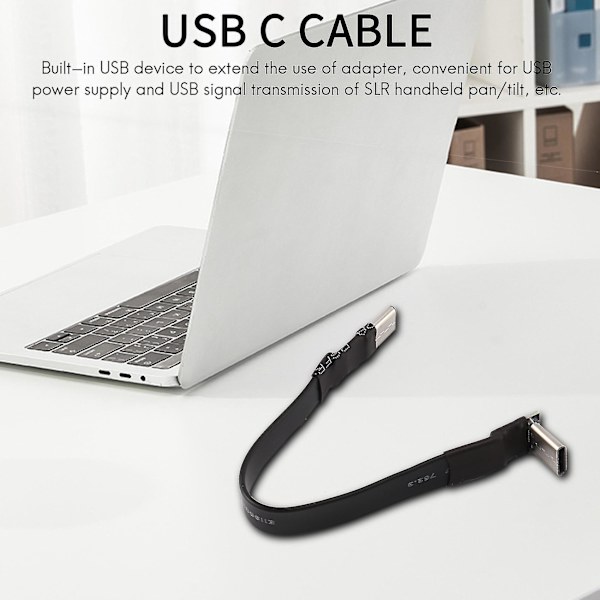 Usb 3.1 Type C til Type C Extens Kabel 90 De Adapter Fpc Fpv Bånd Fladt Usb C Kabel 3a 10gbp
