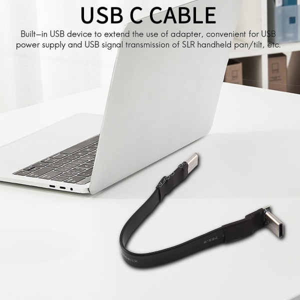 Usb 3.1 Type C til Type C Extens Kabel 90 De Adapter Fpc Fpv Bånd Flat Usb C Kabel 3a 10gbp