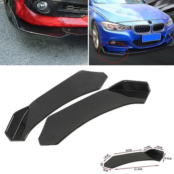 2 stk Bilskuffe Bumper Lip Splitter N Abs Spoiler