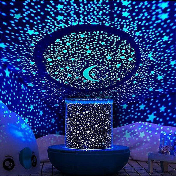 Fjernkontroll og timerdesign Havbunn Stjernehimmel Roterende Led Star-projektor for soverom, nattlys for barn, nattfarge månelampe for barn Ba