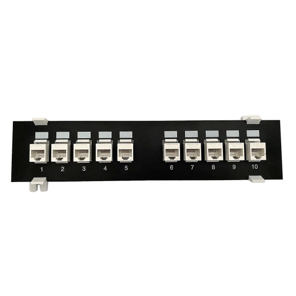 10-port Cat6 suojaamaton patch-paneeli telineasennukseen 10 x Gigabit Rj-45 Ethernet-porttia White
