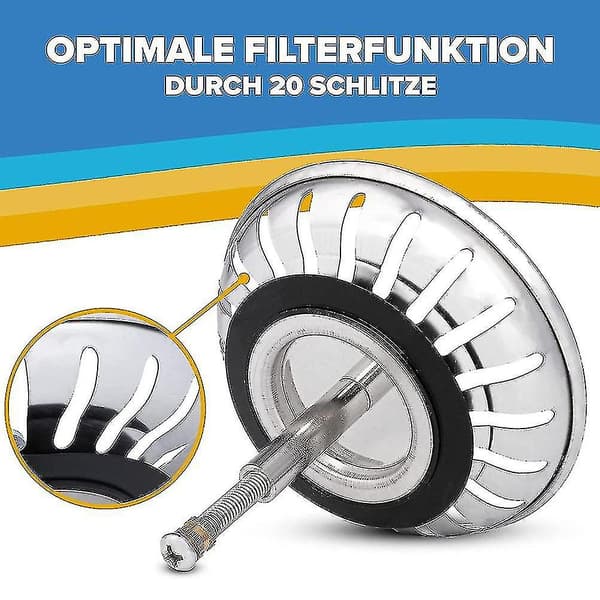 79/82mm Til Blanco Udskiftning Justerbar Køkkenvask Afløbsfilter Rustfrit Stål Vask Afløbsfilter Med Prop Funktion
