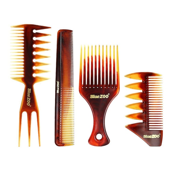 4 stk/sett Stylingkam Hjemmesalong Barber Shop Bredtannkamsett Kvinner