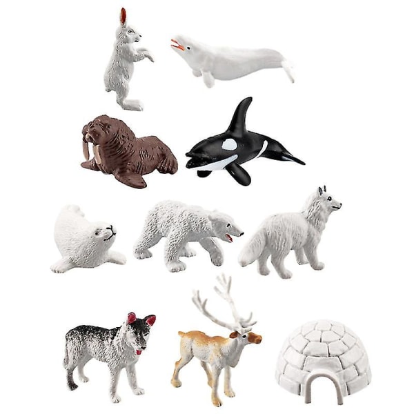10 kpl North Pole Animal Lelut Arctic Animals Figurines Animal