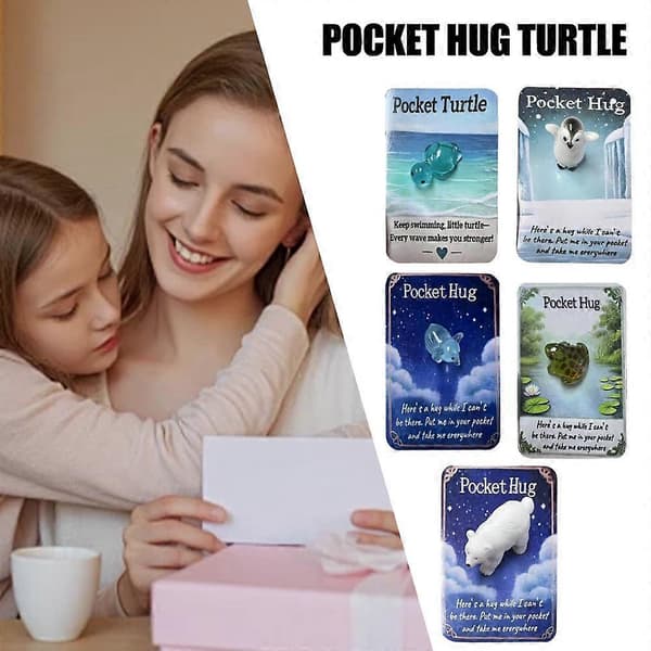 Halauseläinsarjan tunnekortit, eläintaskuhalauslahjat Turtle 1pcs