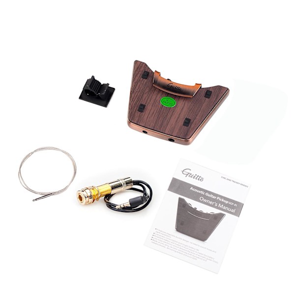 Akustisk guitar lydhul pickup dual pickup tilstande piezo + mikrofon understøtter lydstyrke tone justering fase funktion nem installation til 36-42 tommer klassisk