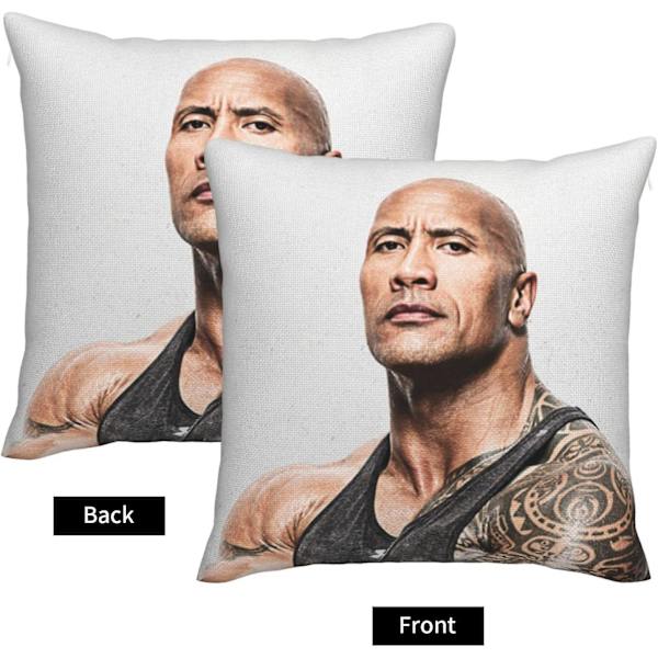 Dwayne Celebrity Johnson -tyylinen pellavainen koristetyynynpäällinen, neliömäinen tyynynpäällinen lattiatyynyille, sohvatyynyille, tyynynpäällisille -[A5295]