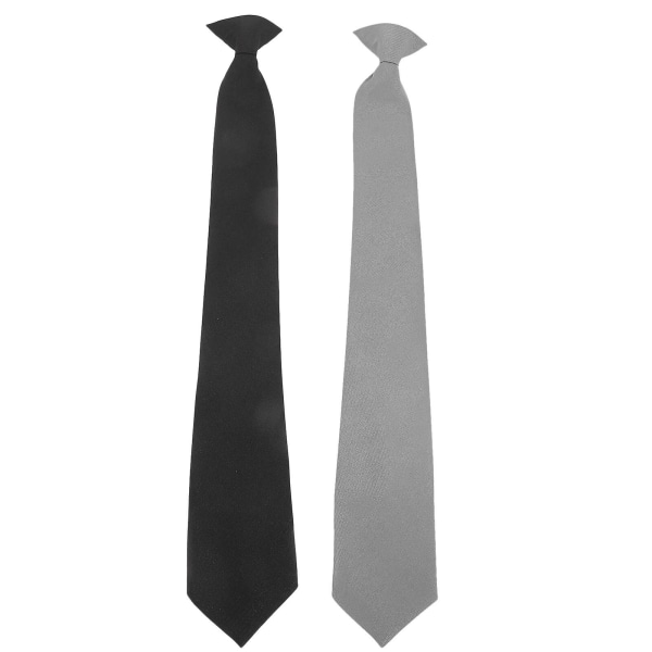 2 stk clip-on slips mænd ensfarvet slips hals slips begravelse slips klips på slips til fest begravelse
