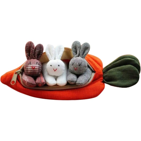3 kaniner Morot påskleksaker Söt kanin bordsskiva dekor för barn