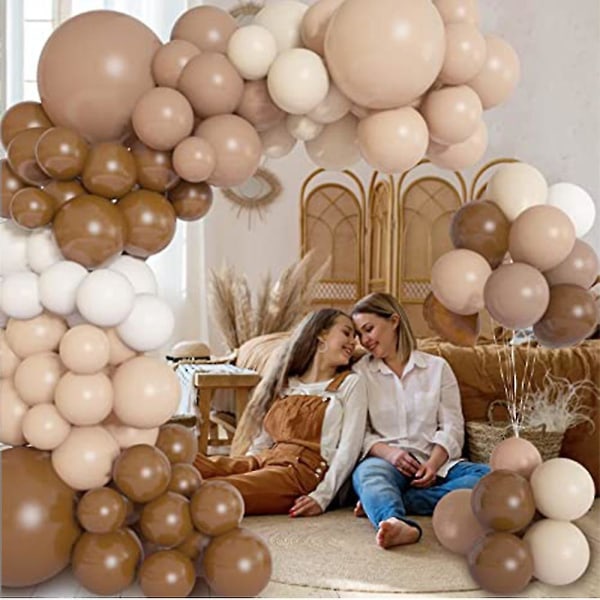 Brown Balloons Garland Arch Kit, Baby Shower Wedding Jungle Safari Wild Syntymäpäiväjuhlien sisustus