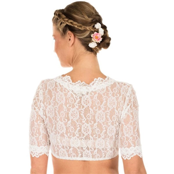 Elegant Dirndl-Blouse til Kvinder - Sort Dirndl-Blouse med Blonder til Oktoberfest