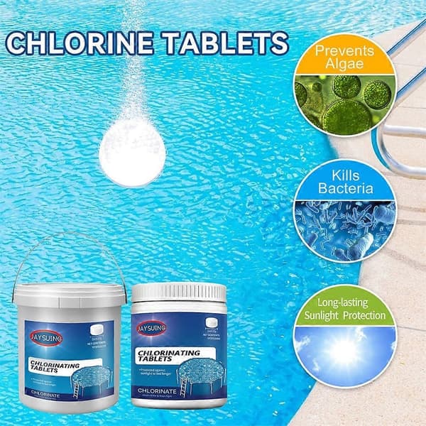 Klorintabletter Rengöringstablett Kemisk Flytande Pool Bubbelpool 200g