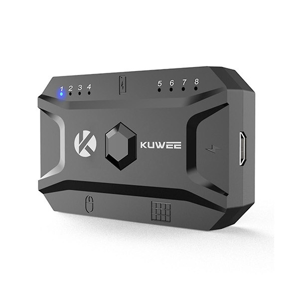 Bluetooth-hubb USB 5.0-omvandlare, trådlös hubbadapter för tangentbord och mus, stödjer 8 enheter för