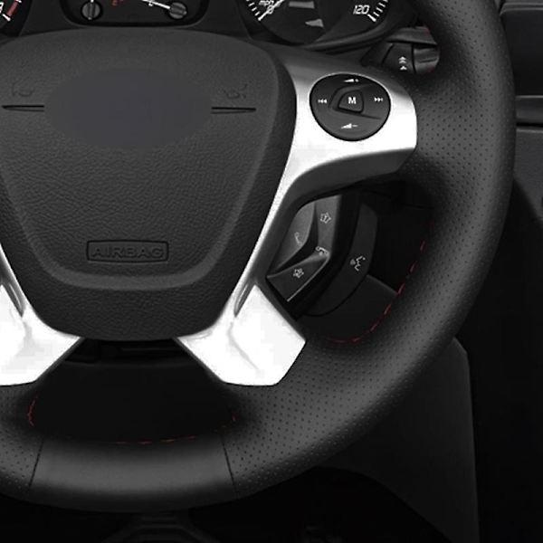 Mjukt svart konstläderhölje för bilratt till Ford Transit Connect Tourneo Custom Grand Tourneo Connect 2014-2020
