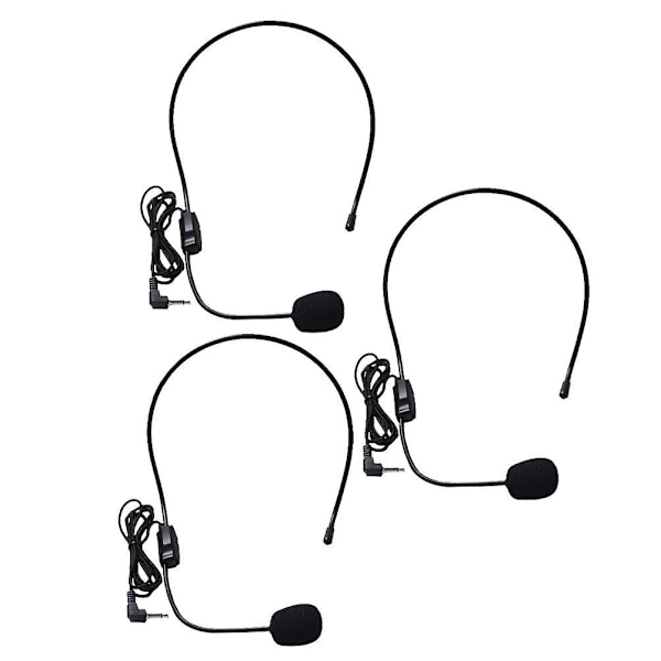 3 st Trådbundna Hörlurar Lättviktsheadset Mikrofon Öronkrok Mic Röstförstärkare Mic Öronmikrofon Headset Trådbunden Mikrofon