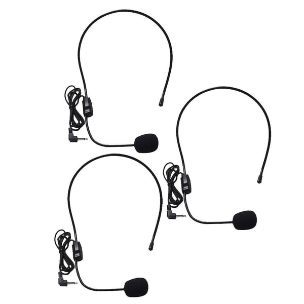 3 stk. Trådheadset Letvægts Headset Mikrofon Ørehage Mic Stemmeforstærker Mic Øre Mikrofon Headset Ledningsført Mikrofon