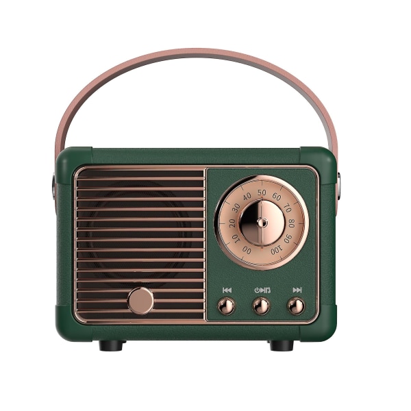 Bärbar roterande radio från 1950-talet i retrostil - grön (1 st)