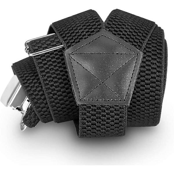 Herrar Byxor Suspender 4cm Bred Starka Arbetsbyxor Med 3 Starka Metallklämmor