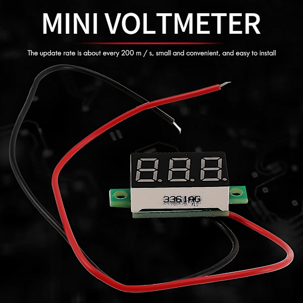 Mini Digital Voltmeter LED Spændingsdisplay Panel Meter 3.3-30v Grøn LED