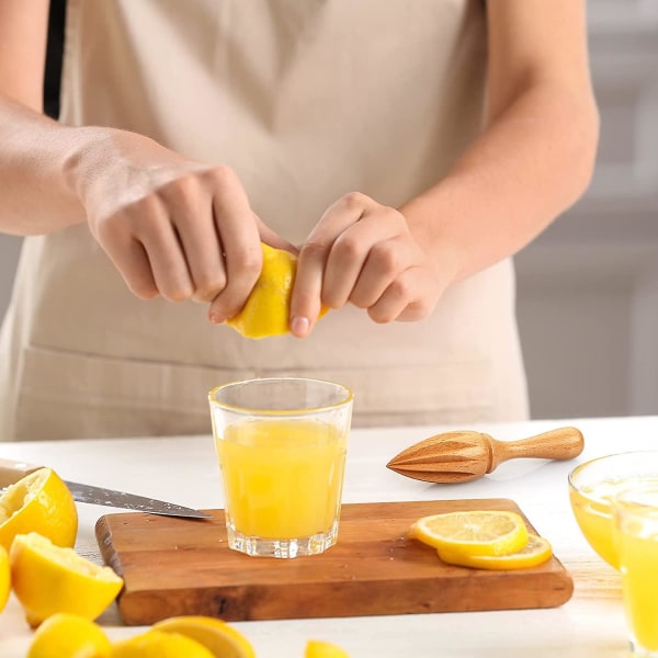 2 stk. træ citruspresser citron håndpresser bøg træ håndholdt citruspresser nem at holde køkken juicepresser værktøj manuel appelsin lime citron juice presser