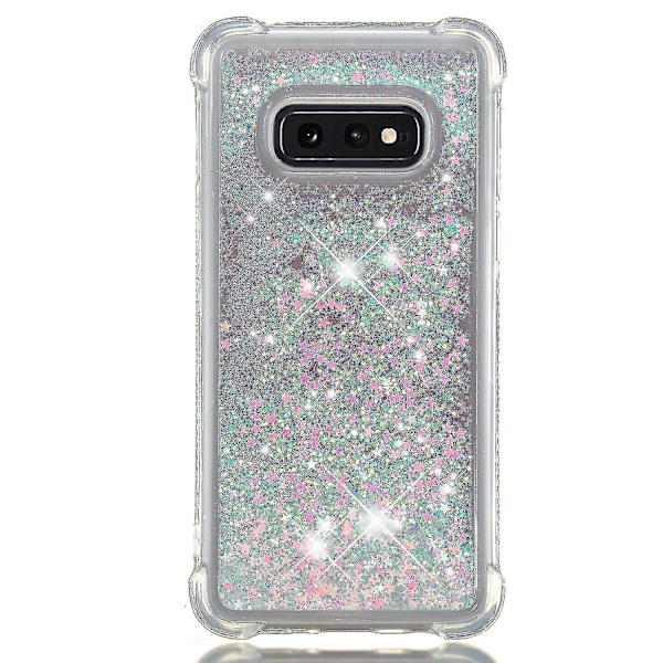 Samsung Galaxy S10e -kotelo Glitter Liquid Transparent Sparkly Shiny Bling Crystal Clear Flowing Quicksand Cover Tpu Silikon - Vaaleanpunainen