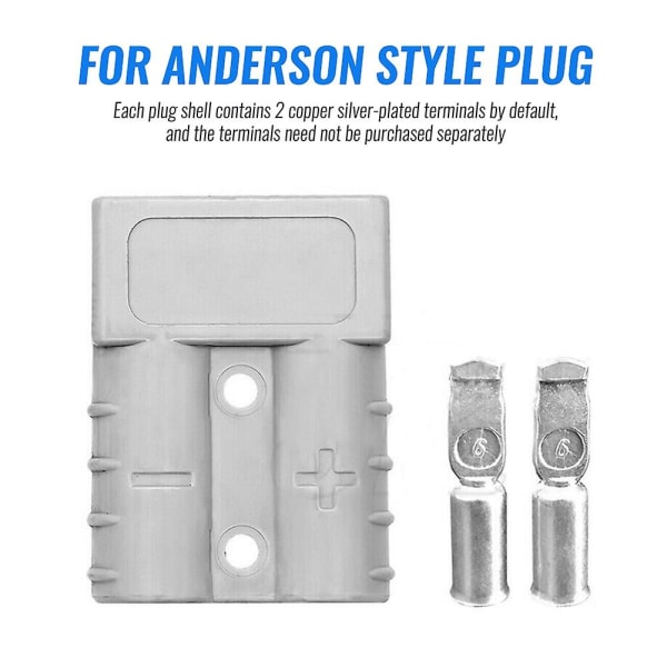 10 stk. Anderson-stil stikforbindelser Dc 50a 12-24v 6awg dobbeltpolet med kobberkontakt Power C