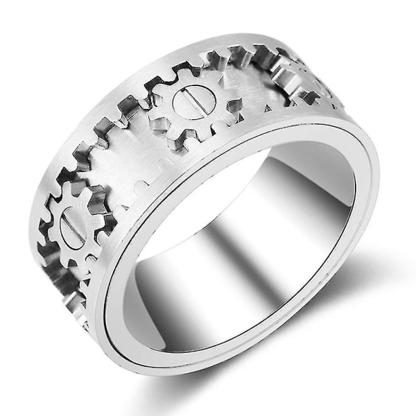 Roterende Gear Ring Rustfrit Stål Maskiner Vind Designer Dekompression Ring 11