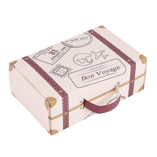 50 kpl Mini Matkalaukku Favor Box Party Favor Box, Vintage Kraft Paper Tagit ja Köysi Häihin/t