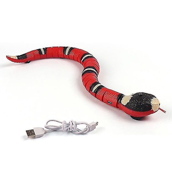 Smart Sensing Snake Cat Legetøj Elektron Interaktivt legetøj til katte Usb-opladning