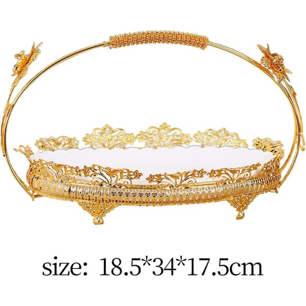 Elegant Fruktlagerkurv Serveringsbrett Snacks Displaybrett Metall For Fester Hjem