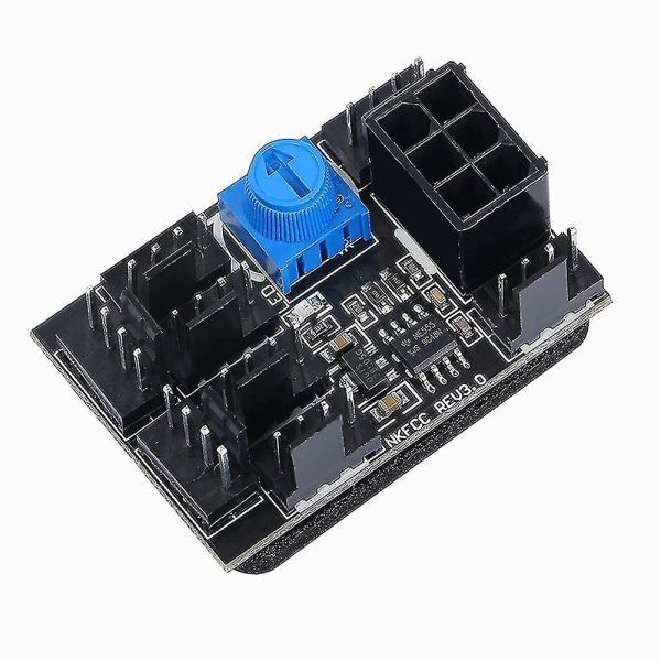 3-pin 4-pin Fläktadapter Pwm Pc Chassi Kylfläkts Hub 8-vägs Splitter 12v Hastighetskontroller Med 6-pi