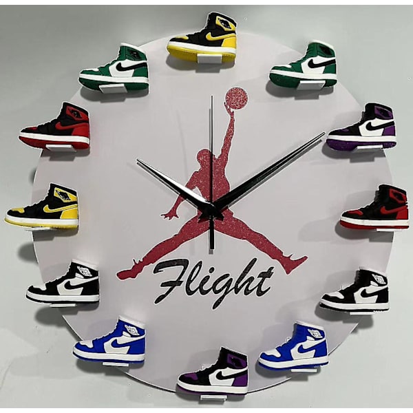 Aleko Aj Klokke Basketball Rekvisita 3d Tredimensjonal Skoform Aj1-12 Generasjon Veggklokke Liten Aviator Sko Jordan Klokke