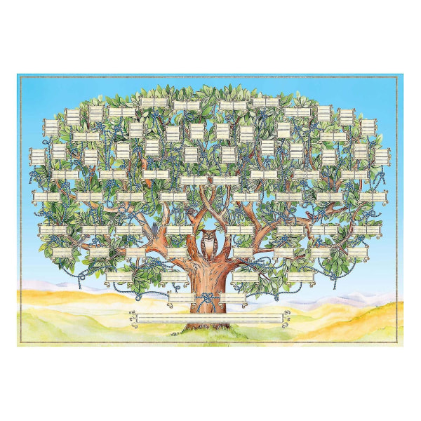 Slægtstræ diagram håndskrevet til i personlig slægtshistorie lærred