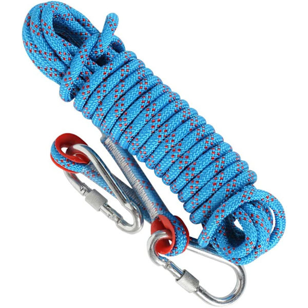 8mm 10m Bergsklättring Rep med 2 Karabiner Bergsklättring