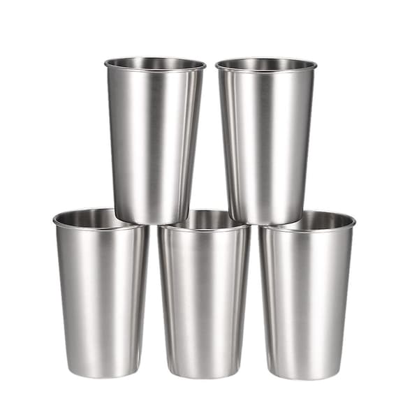 Pakke med 5 rustfrie stål krus