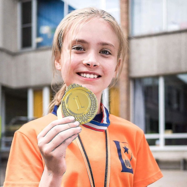 Guld, Sølv og Bronze Præmieringsmedaljer med Halsbånd - Olympisk Stil Metal Vindermedalje, 3stk