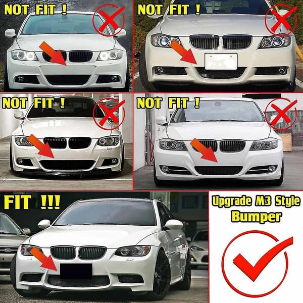 2x Auton etusäleikön alempi puskurin sumuvalon kansi - E90 E91 E92 E93 2004-2012 Tyyli A