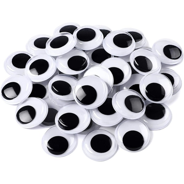 200 stycken (20 mm) Wiggle Eyes Självhäftande Svart Vit Googly Eyes för Gör-det-själv-inredning