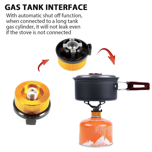 2 st Gasadapter Säker Gasoladapter Spisanslutning Utomhus Camping Gasflaskadapter för Butanbehållare