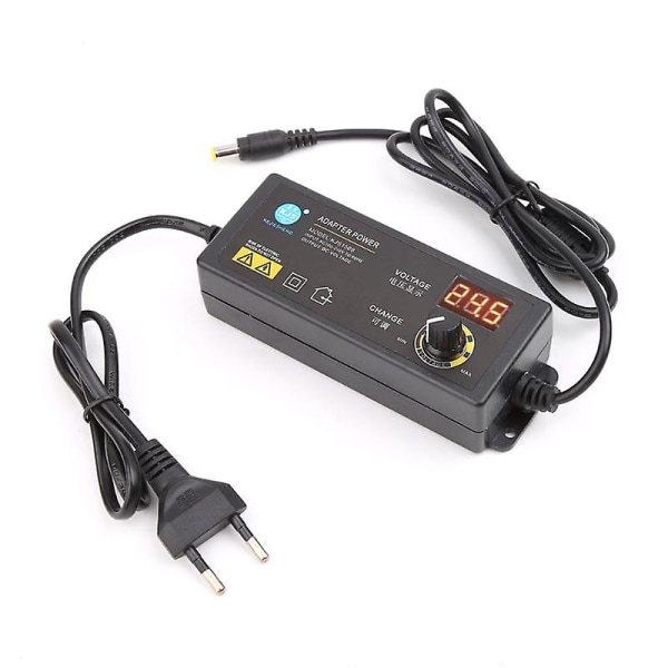 Justerbar strømadapter med spenning digital skjerm 3v-12v 5a Eu-plugg