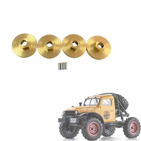 Messinkiset pyörän kuusiokoloavaimen adapterit akselin vastapaino jarrulevy FMS FCX24 1/24 RC -kaukosäädinautoon, päivitysosat ja -tarvikkeet