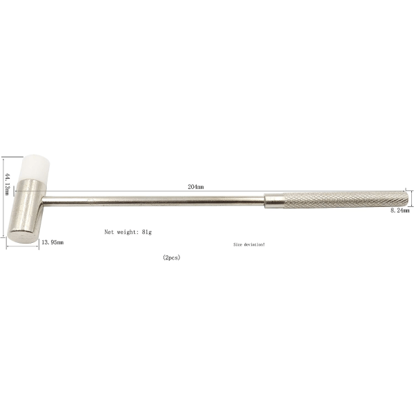 Set med 2 dubbla juvelerhammare, 13,95 mm (0,55") liten metallhammare stålhandtag liten watch för lädersmyckenshammare