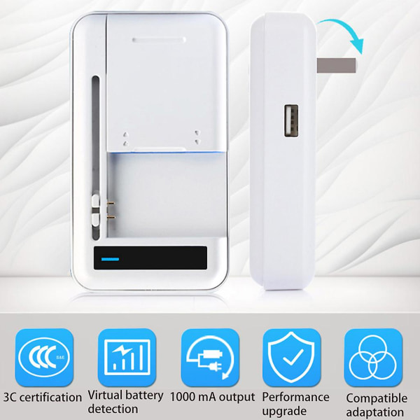 Lithium Batteri Ladedock Mobiltelefonlader 2-i-1 Mobil Batterilader