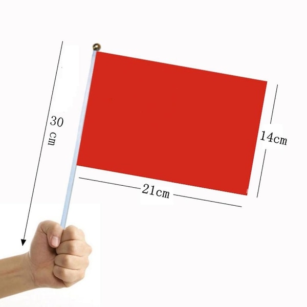 10 stk/sett Polen Håndflagg Banner Håndholdt plaststang The