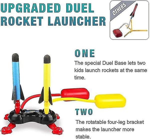 Duel Raket Launcher Legetøj Til Børn - Skyd Op Til 100 Fod (bebetter)