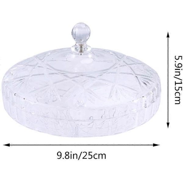Transparent Fruktskål Torkad Fruktskål Valnötsskål Kreativ Enkel Godis Fruktskål Torkad Snacks Skål Med Lock Modern 25x15cm