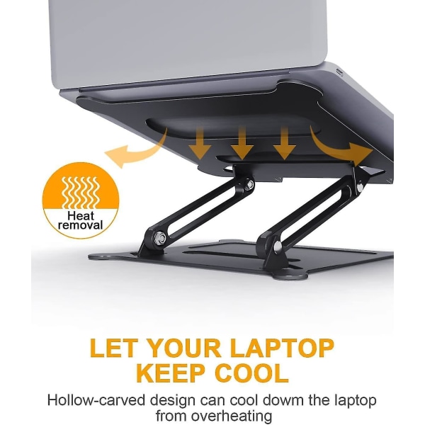 Laptop Stativ, Justerbar Laptop Stativ, Bærbar Foldbar Desktop Laptop Stativ, Laptop Computer Stativ Kompatibel Med 10 Til 17 Tommer Pc