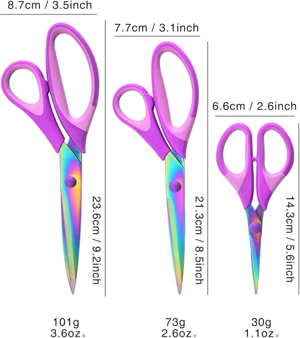Craft Sax Set med 3-pack, All Purpose Sharp Titanium Blades Shear Purple